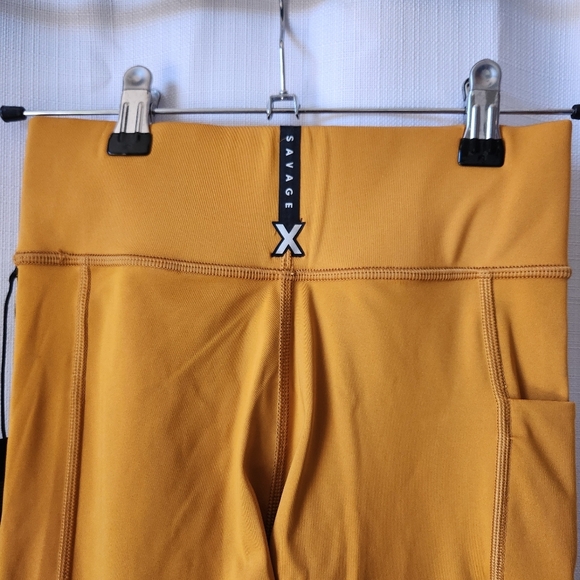 Savage X Fenty By Rihanna High-Waisted Mustard Leggings Size S - Picture 8 of 10